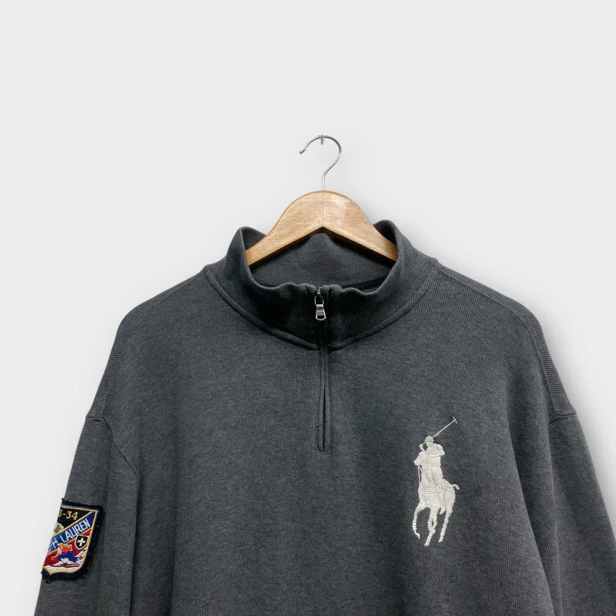 ポロラルフローレングレービッグポニーワッフェンハーフジップアップ ポロラルフローレングレービッグポニーワッフェンハーフジップアップ